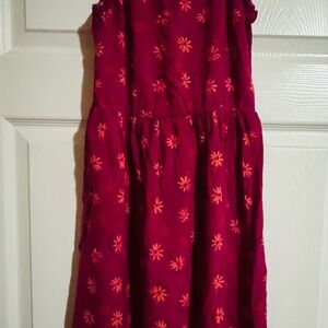 Chic Red Sleeveless Scoop Neck Sundress